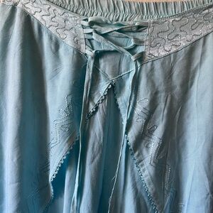 Pant skirt turquoise embroidered 
New
One size fits most